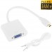 Full HD 1080P Micro HDMI Male to VGA Female Video Adapter Cable with Audio Cable  Length  22cm   White