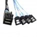 Mini SAS SFF  8643 Host to 7  Pin 4 SATA Target Hard Disk 6Gbps Data Server Raid Cable  Length  1m