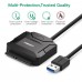 UGREEN USB 3 0 to SATA Adapter Cable Converter for 2 5   3 5 inch Hard Drive Disk HDD and SSD  Support UASP SATA 3 0  Black